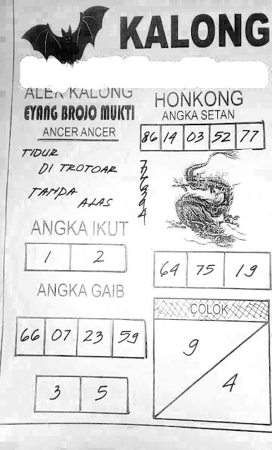 Syair HK Kalong 12 April 2021